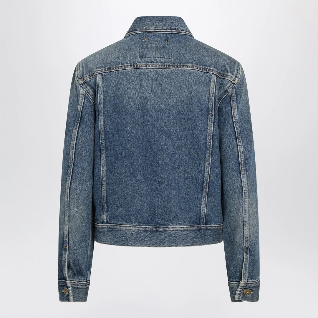 Golden Goose - Blue denim jacket with classic collar and logo buttons
