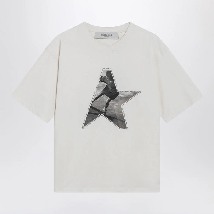 Golden Goose - White T-shirt with logo print