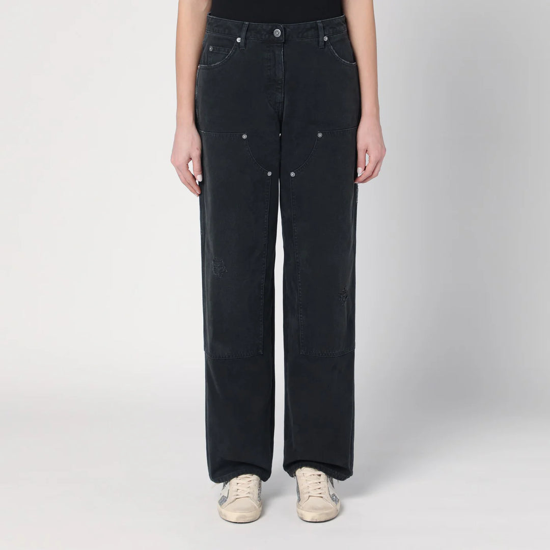 Golden Goose - Wide black trousers in denim