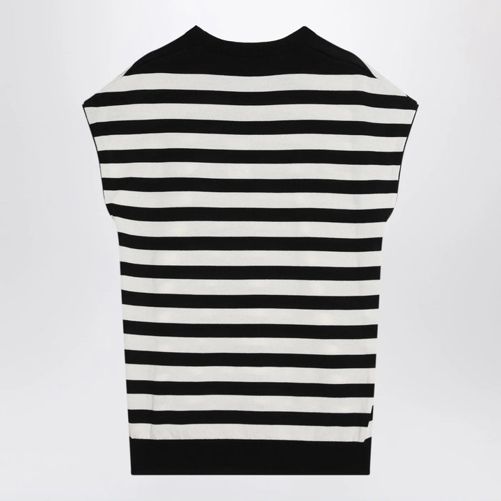 Dolce&amp;Gabbana - Sleeveless kimono-style striped sweater