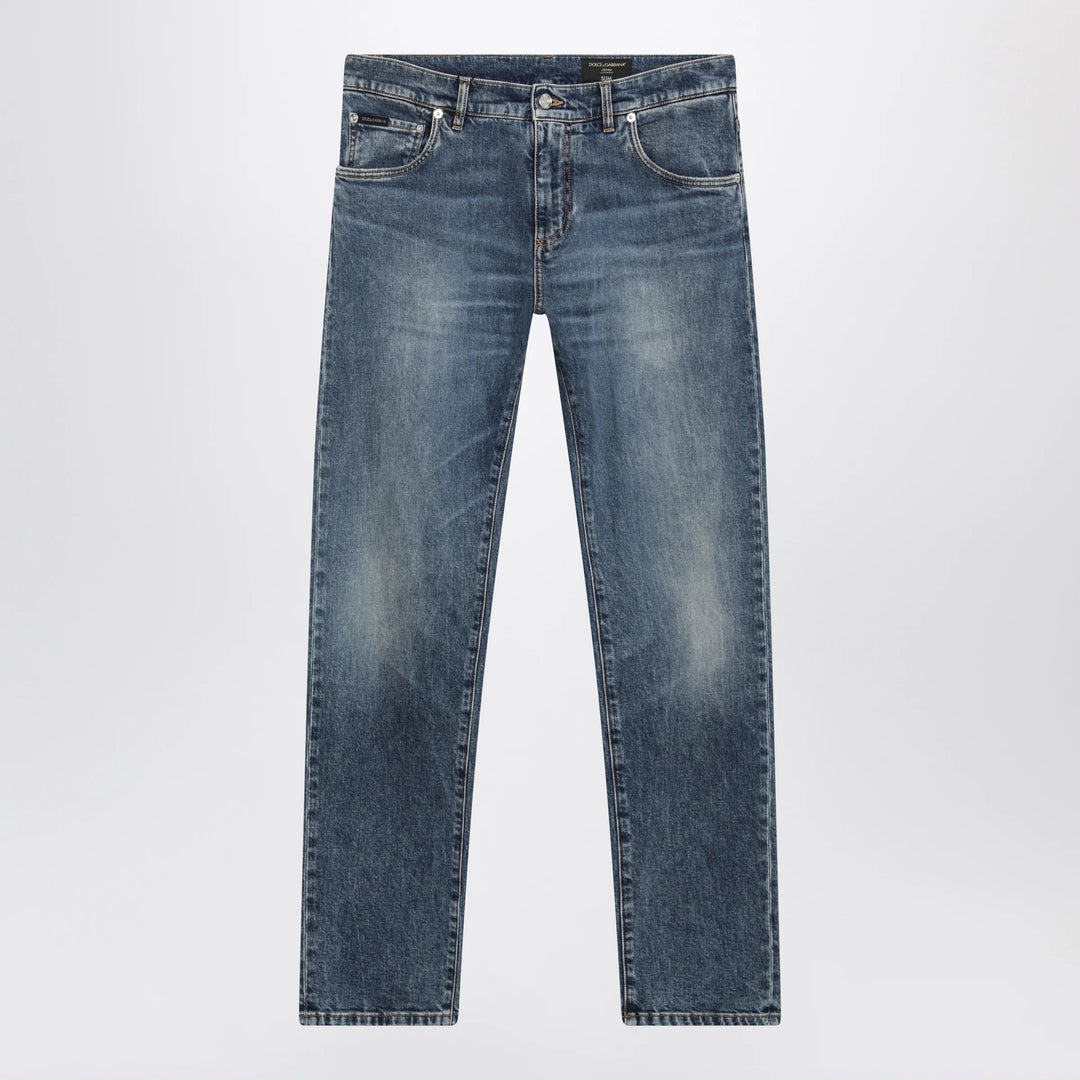 Dolce&amp;Gabbana - Slim-Fit Blue Washed Denim Jeans