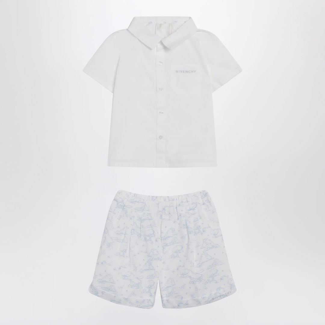 Givenchy - White/light blue cotton two-piece set