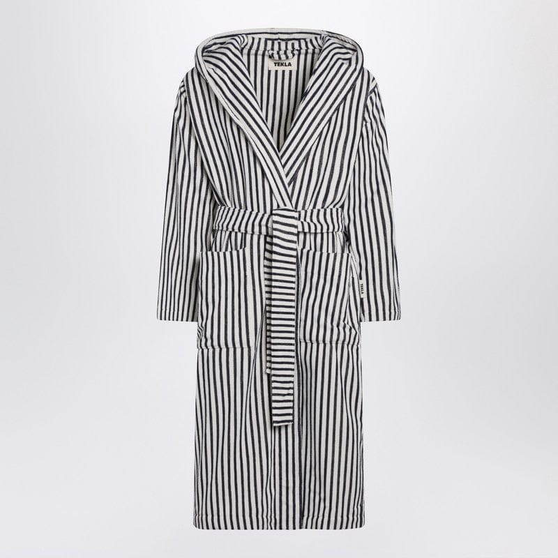 Underwear Tekla - White and black striped bathrobe - S Brand