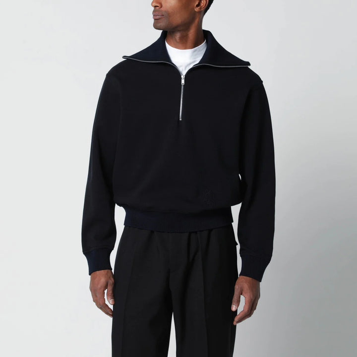 Jil Sander - Navy blue half-zip sweatshirt