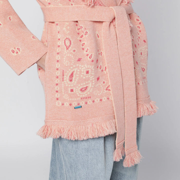 Alanui - Salmon pink paisley cardigan