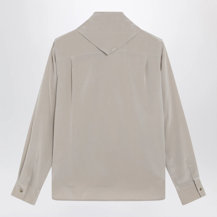 Max Mara - Rock beige silk blouse with scarf