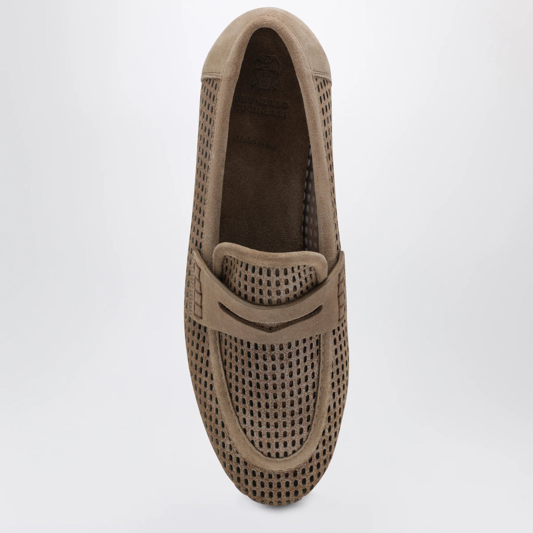 Brunello Cucinelli - Brown loafers in Sparkling Net leather
