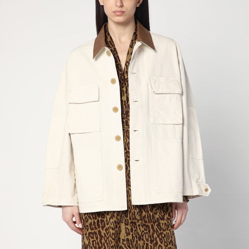 Coats & Jackets 6397 - Barn ivory jacket in cotton - S Brand