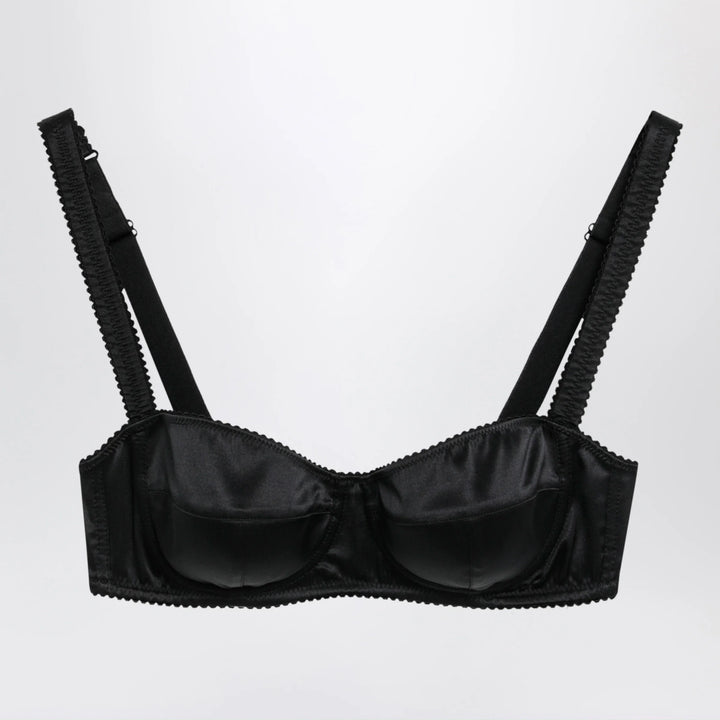 Dolce&amp;Gabbana - Balconette bra in stretch silk satin, black