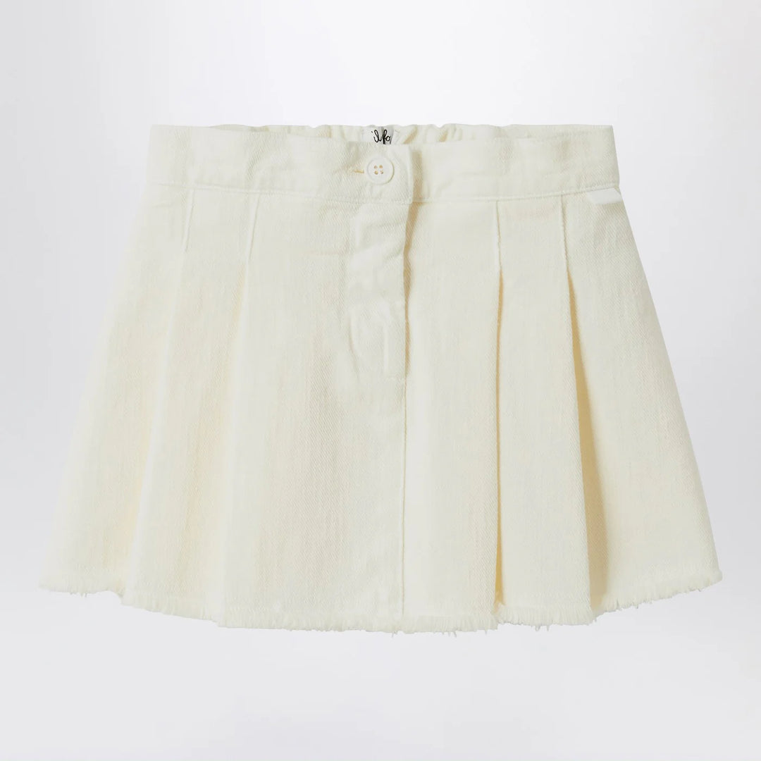 Il Gufo - White milk skirt in denim