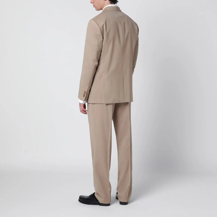 Lardini - Beige single-breasted linen suit
