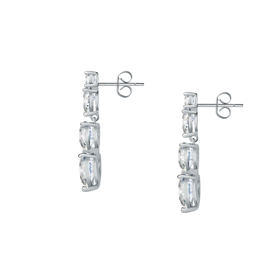 Chiara Ferragni Diamond Heart White Tri-stone Earrings