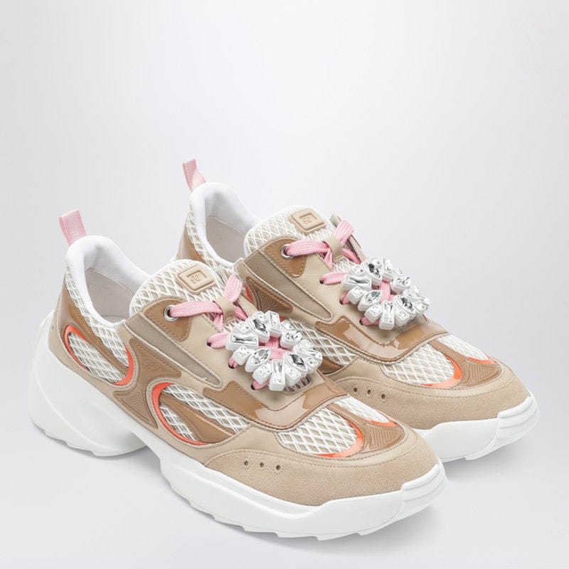 Shoes ROGER VIVIER - Viv’ on the Run beige/white leather and fabric sneaker - 36 IT Brand