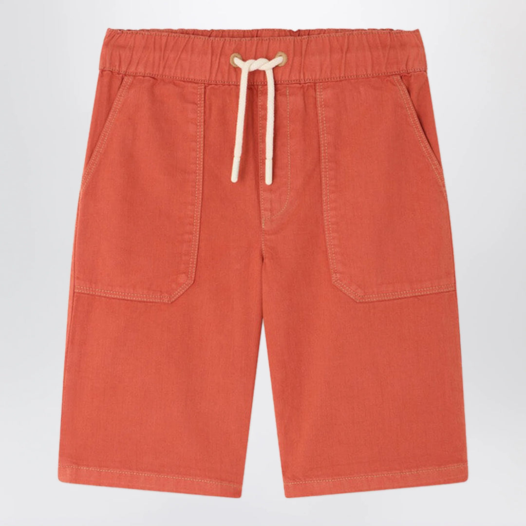 Bonpoint - Syl grenadine red bermuda shorts