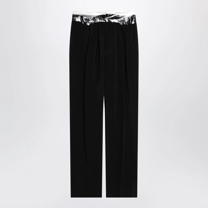 Maison Margiela - Black pants with tape-detail waistband