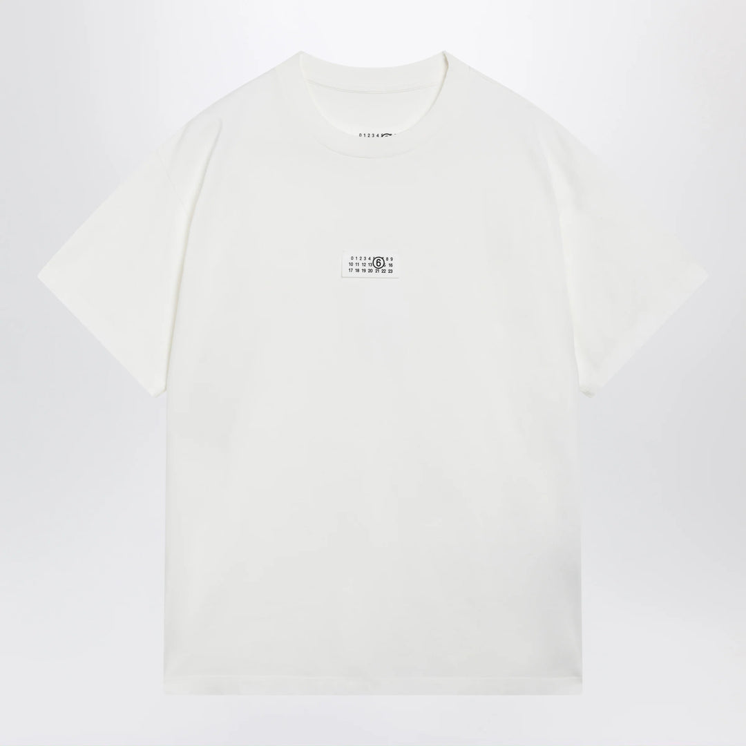 MM6 Maison Margiela - White cotton jersey T-shirt with logo patch