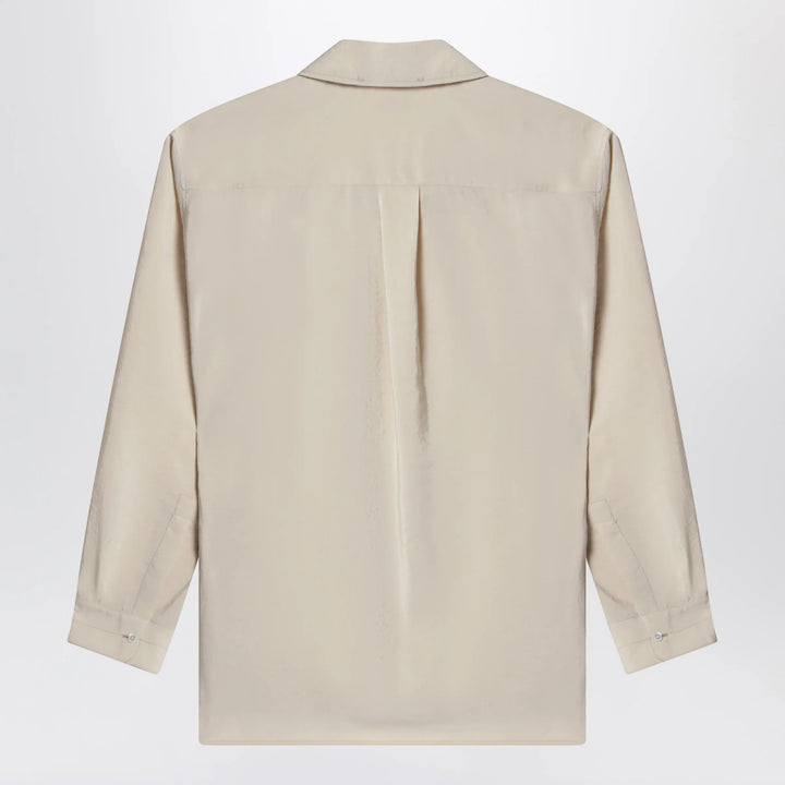 LEMAIRE - Light beige smooth silk-blend shirt