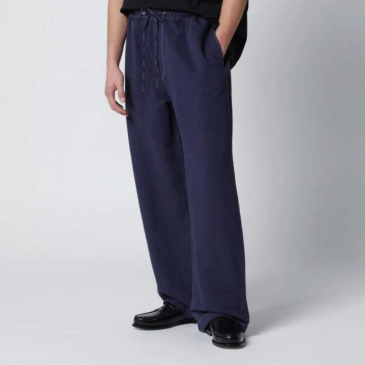 STUDIO NICHOLSON - Sonny trousers indigo blue in cotton and linen