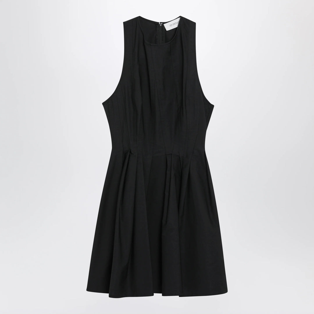 Sportmax - Sleeveless short cotton dress in black