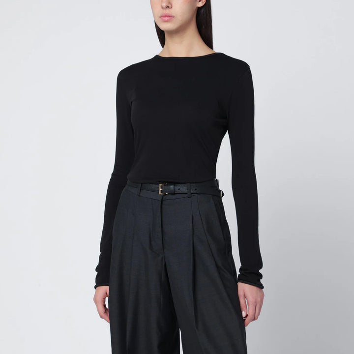 Entire Studios - Black crewneck cotton-blend top