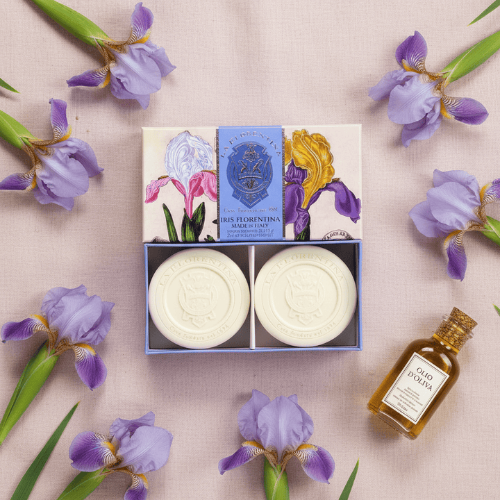 La Florentina Iris 2 Round Soaps 115 g Brand 115g 2 Bar Soaps Gift Boxed