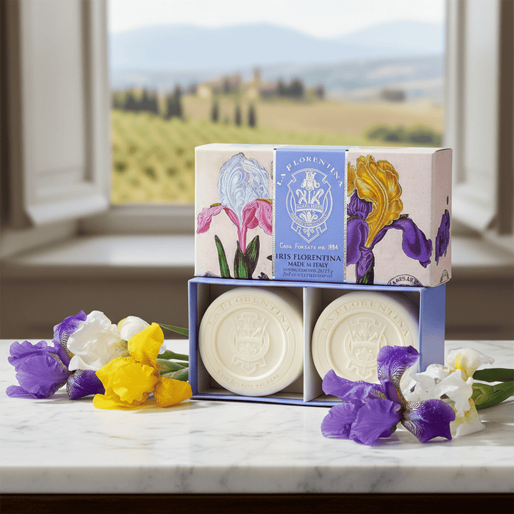 La Florentina Iris 2 Round Soaps 115 g Brand 115g 2 Bar Soaps Gift Boxed