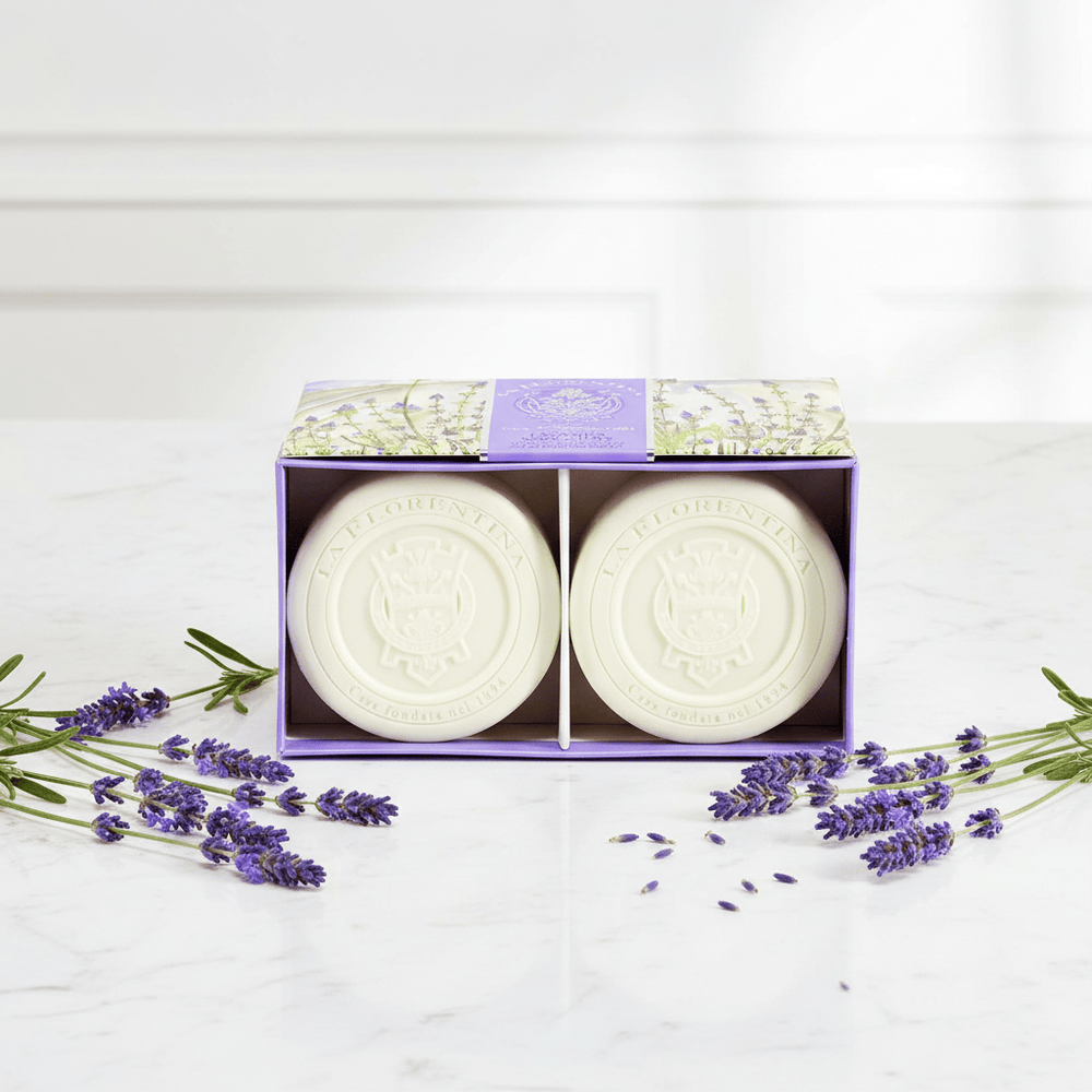 La Florentina Lavender 2 Round Soaps 115g Brand 115g 2 Bar Soaps Gift Boxed