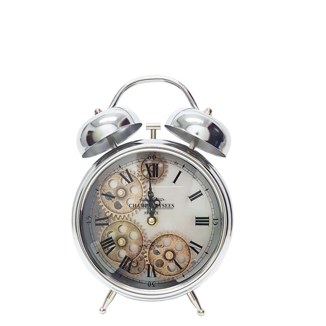 Chilli Alarm Clocks Madame Argent alarm moving cogs bedside clock - silver Brand