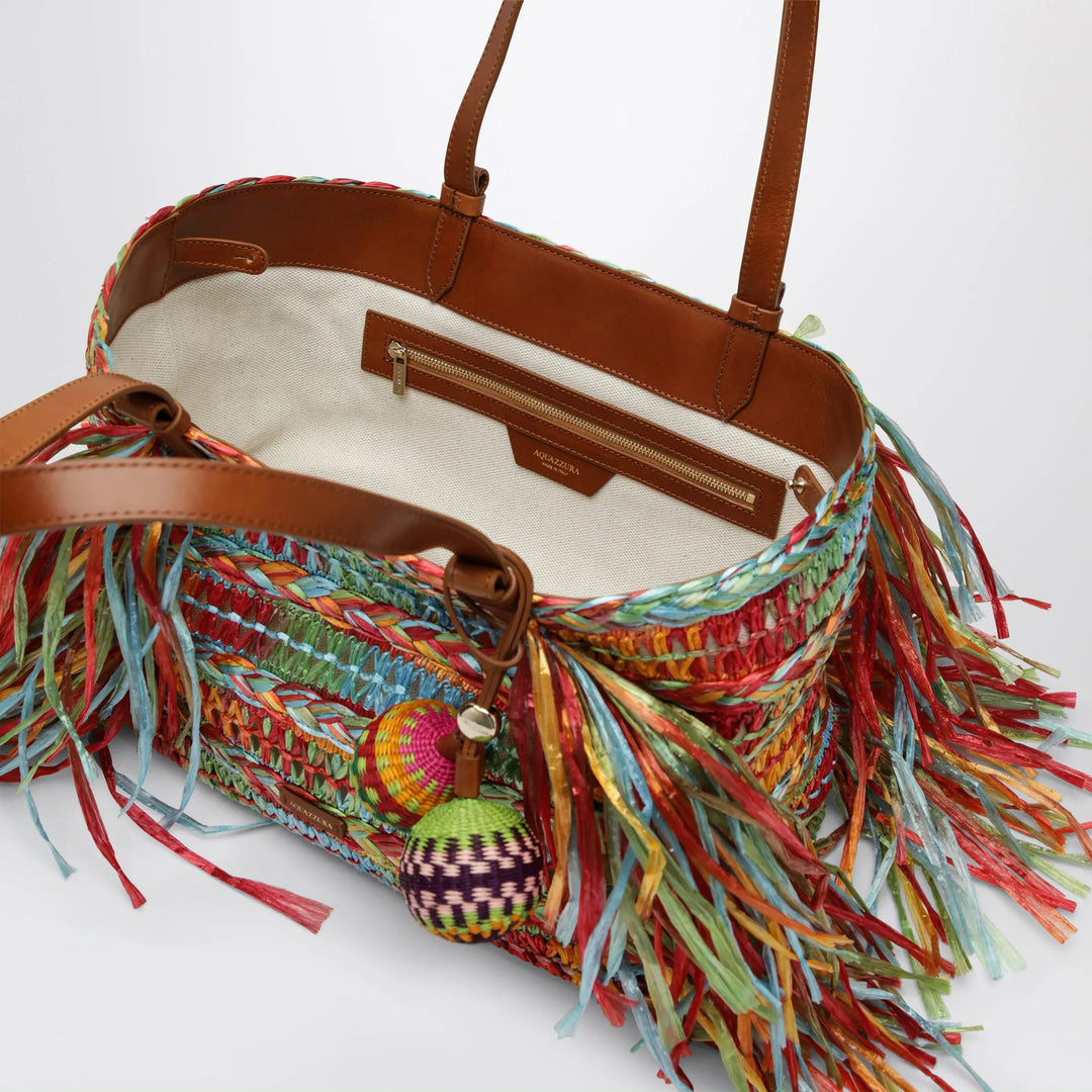 Aquazzura - Trancoso tote bag in raffia, multicolor Brand Apparel &amp; Accessories TU