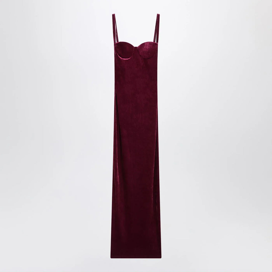 Balenciaga - Long plum-colored velvet dress Brand Apparel &amp; Accessories 36  FR