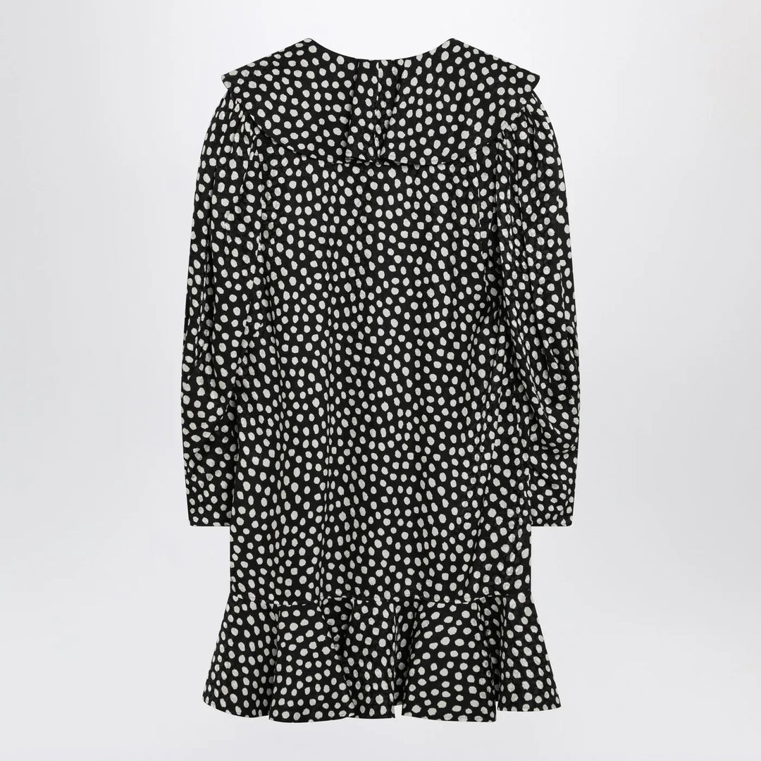 Chloé - Black silk jacquard mini dress with polka dot print Brand Apparel &amp; Accessories