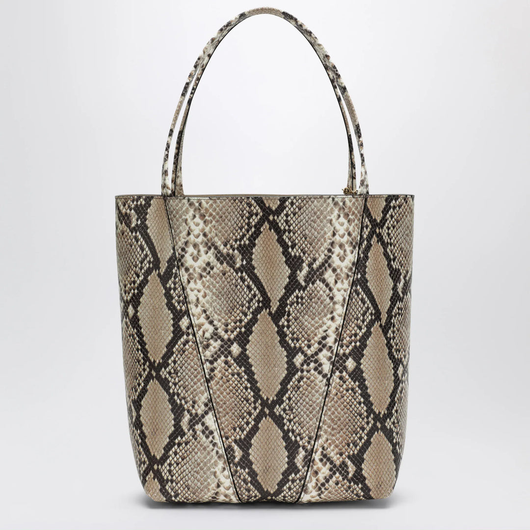 Chloé - Large Chloé Spin tote bag in python-effect leather Brand Apparel &amp; Accessories U