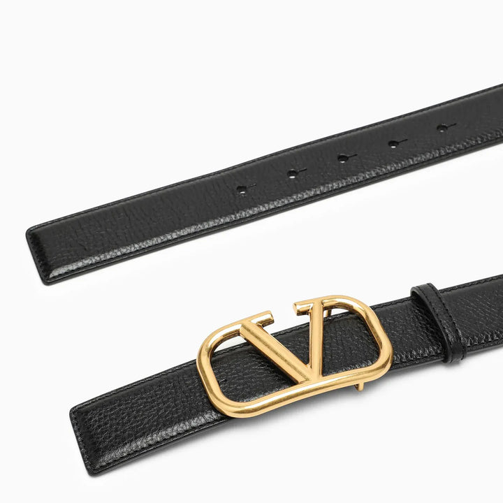 Valentino Garavani - Vlogo black/gold leather belt Brand Apparel &amp; Accessories > Clothing Accessories > Belts 105 EU