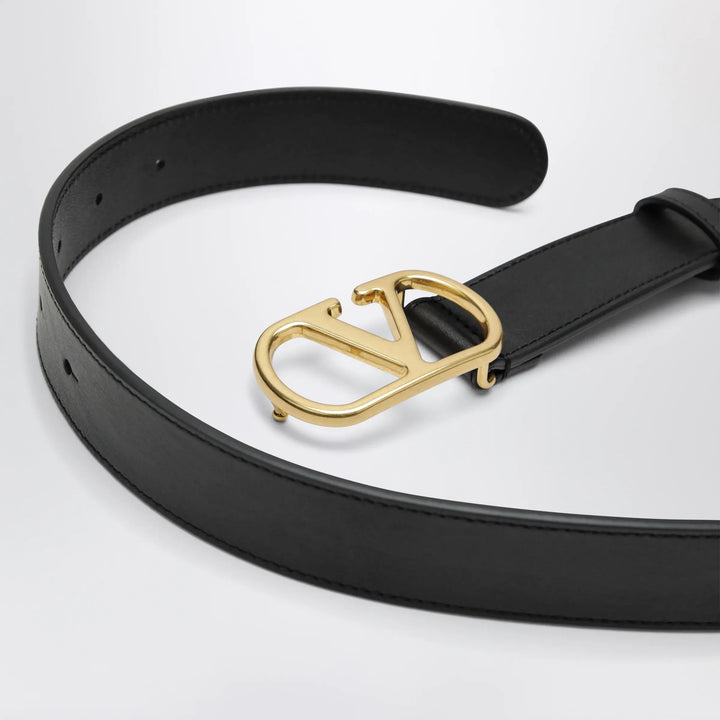 Valentino Garavani - VLogo Signature belt in smooth calf leather, black Brand Apparel &amp; Accessories > Clothing Accessories > Belts