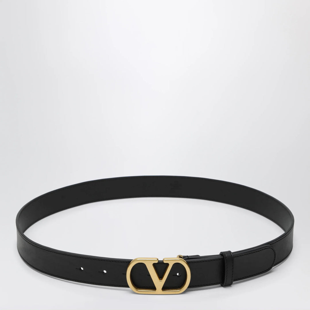 Valentino Garavani - VLogo Signature belt in smooth calf leather, black Brand Apparel & Accessories > Clothing Accessories > Belts 90 EU
