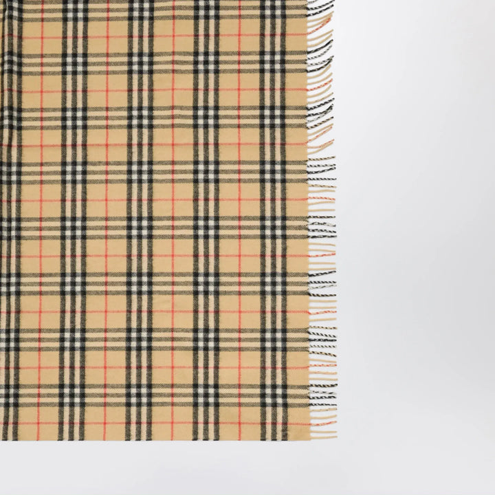 Burberry - Sand beige Check wool scarf Brand Apparel &amp; Accessories > Clothing Accessories > Scarves &amp; Shawls TU