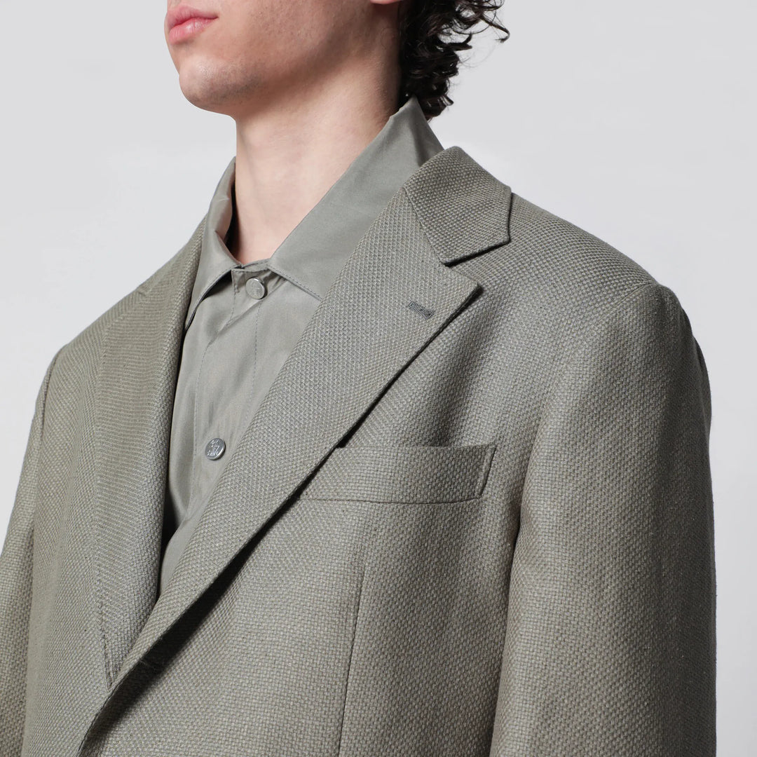 Brunello Cucinelli - Deconstructed Cavallo jacket in khaki silk hopsack Brand Apparel &amp; Accessories > Clothing > Outerwear > Coats &amp; Jackets