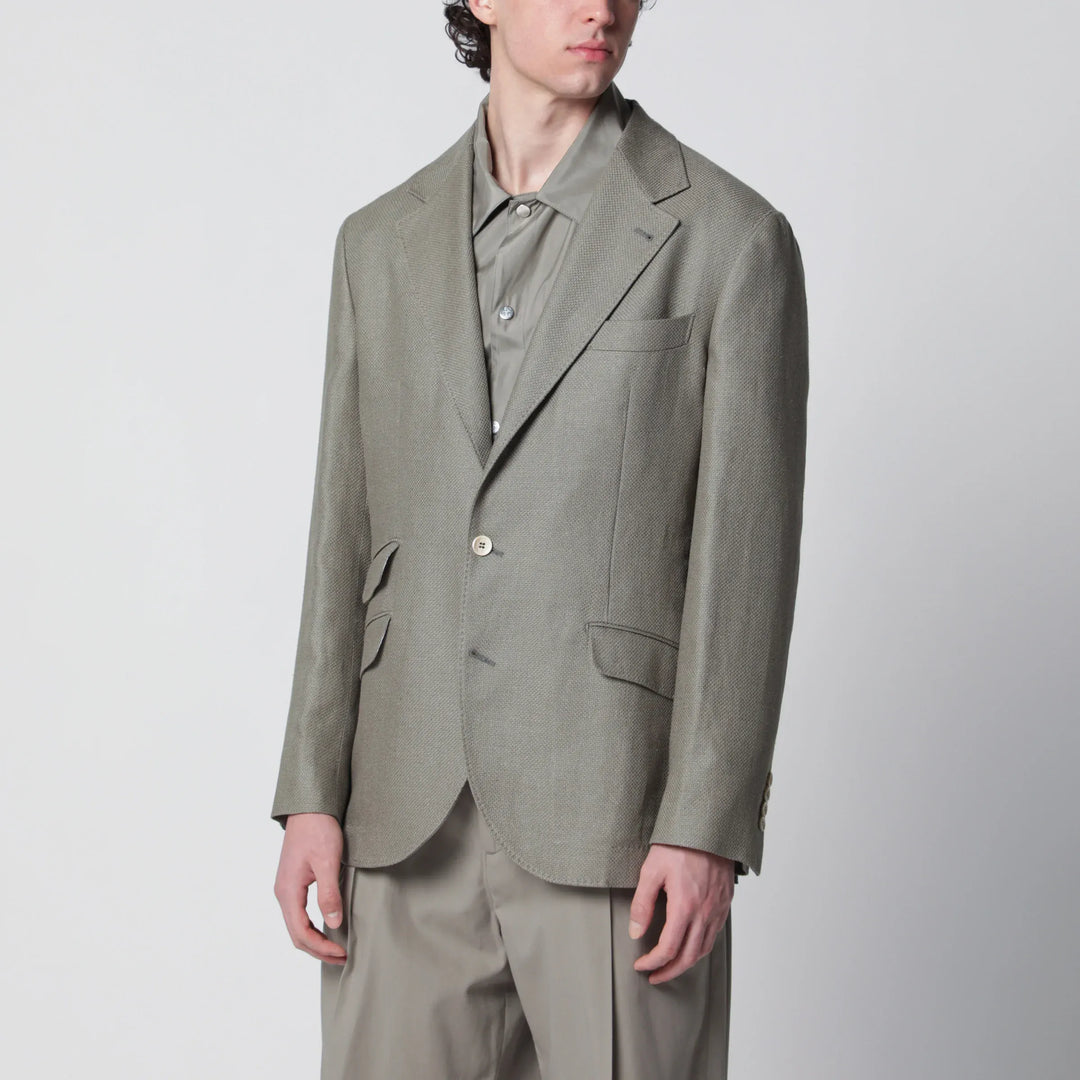 Brunello Cucinelli - Deconstructed Cavallo jacket in khaki silk hopsack Brand Apparel &amp; Accessories > Clothing > Outerwear > Coats &amp; Jackets 50 IT