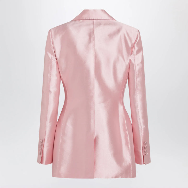 Dolce&amp;Gabbana - Single-breasted silk shantung blazer in pink Brand Apparel &amp; Accessories > Clothing > Outerwear > Coats &amp; Jackets 40  IT