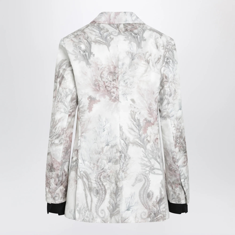 Max Mara - Slim blazer in printed organza and cotton gabardine Brand Apparel & Accessories > Clothing > Outerwear > Coats & Jackets