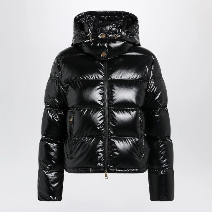 Moncler - Niveole cropped down jacket in glossy nylon black Brand Apparel &amp; Accessories > Clothing > Outerwear > Coats &amp; Jackets 2