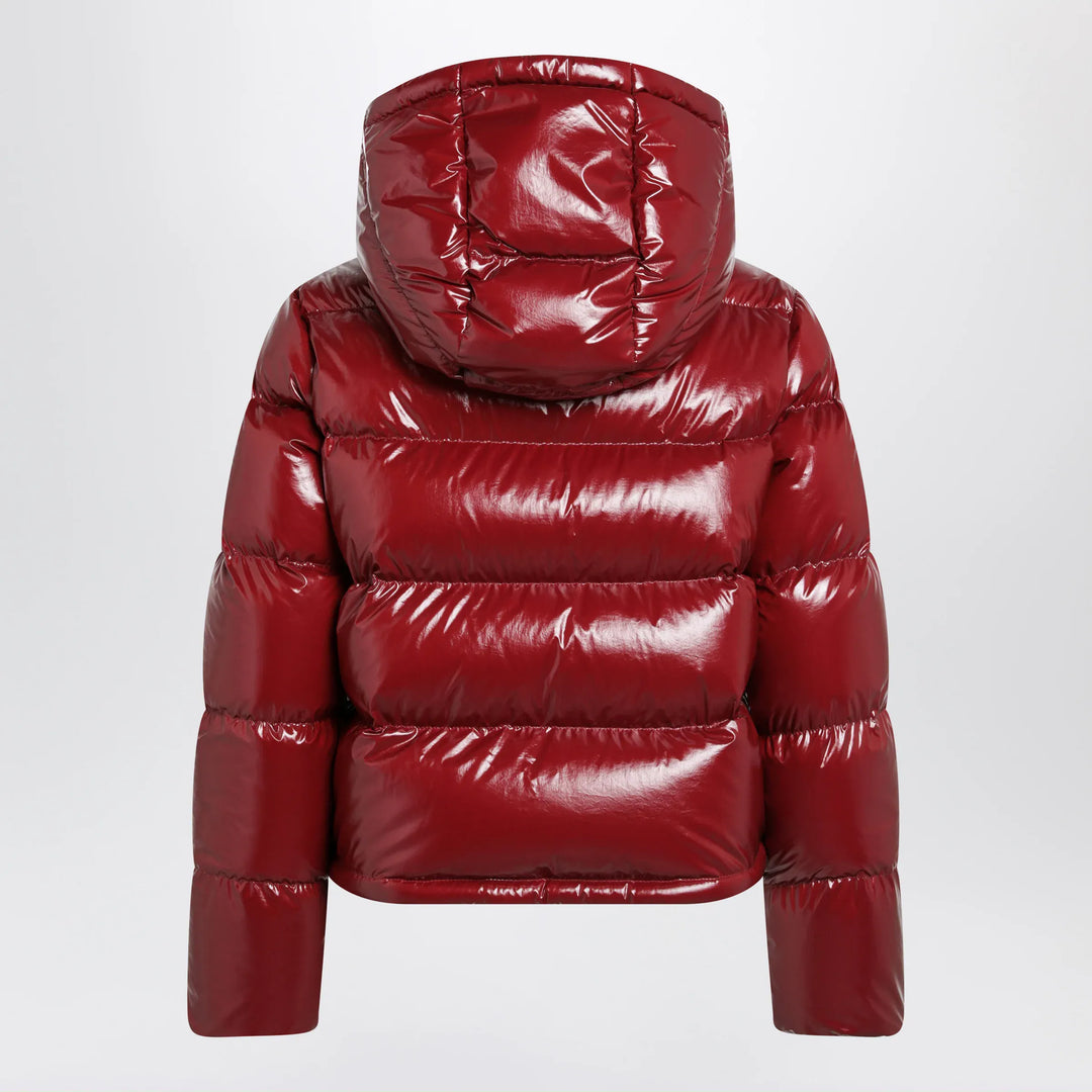 Moncler - Niveole cropped down jacket in glossy nylon red Brand Apparel &amp; Accessories > Clothing > Outerwear > Coats &amp; Jackets