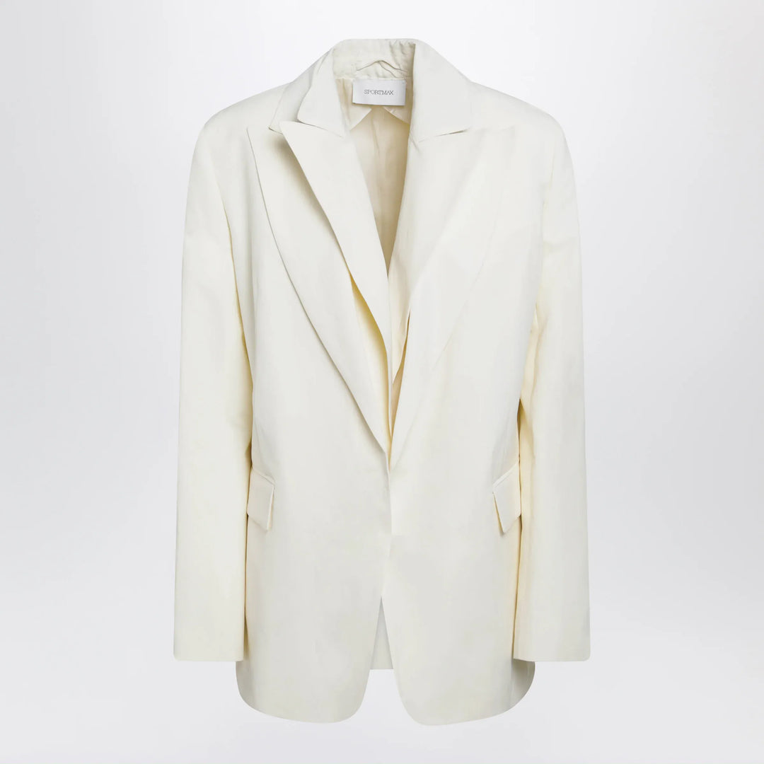 Sportmax - Double-collar blazer in viscose blend, yellow Brand Apparel & Accessories > Clothing > Outerwear > Coats & Jackets 42  IT