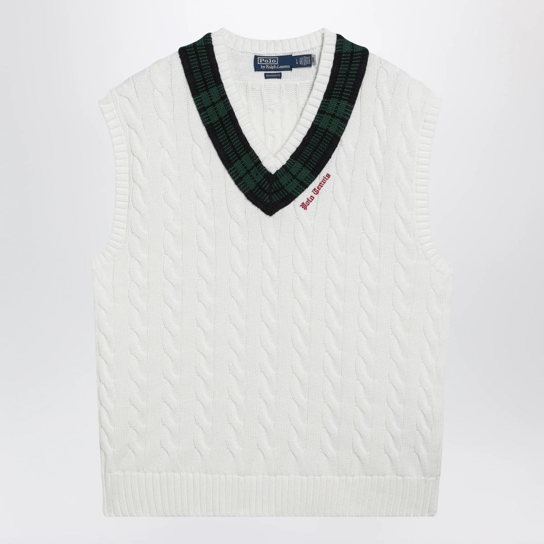 Polo Ralph Lauren - Cream cable-knit Relaxed-Fit vest Brand Apparel &amp; Accessories > Clothing > Outerwear > Vests S