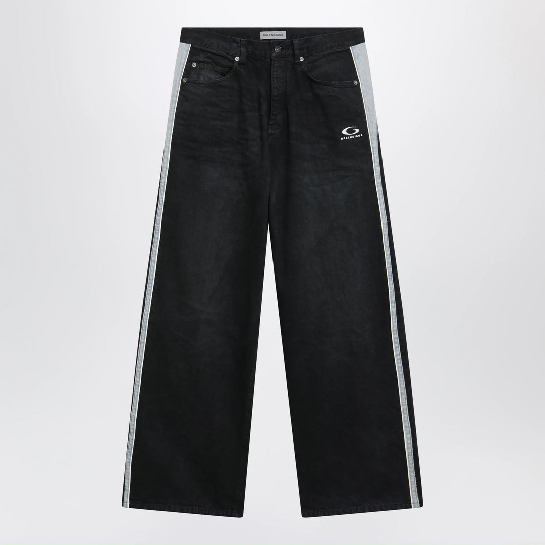 Balenciaga - Denim trousers with dark brown and black trims Brand Apparel &amp; Accessories > Clothing > Pants 32