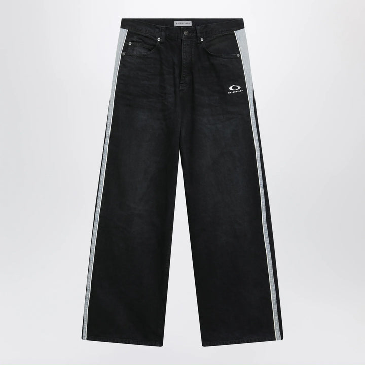 Balenciaga - Denim trousers with dark brown and black trims Brand Apparel &amp; Accessories > Clothing > Pants 32