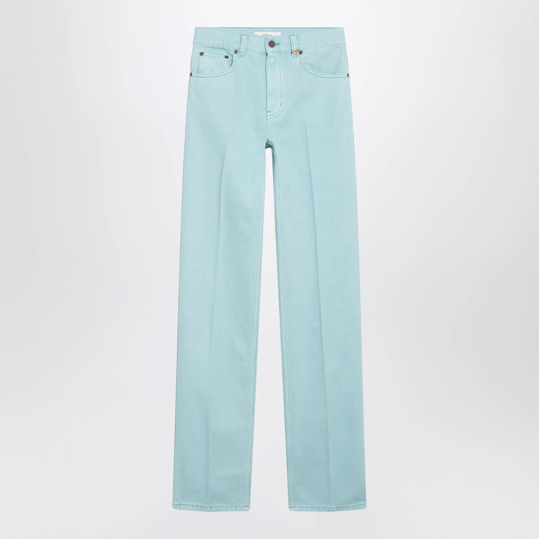 Chloé - Straight jeans in turquoise organic cotton denim Brand Apparel &amp; Accessories > Clothing > Pants 25