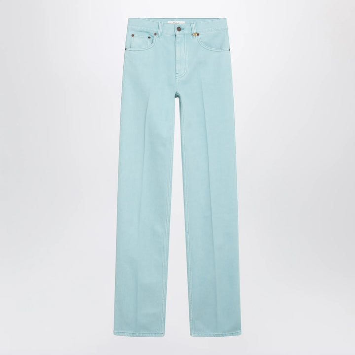 Chloé - Straight jeans in turquoise organic cotton denim Brand Apparel &amp; Accessories > Clothing > Pants 25