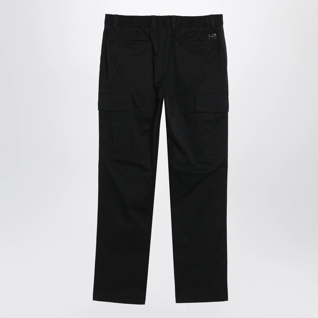 Dolce&amp;Gabbana - Black cotton gabardine cargo trousers Brand Apparel &amp; Accessories > Clothing > Pants