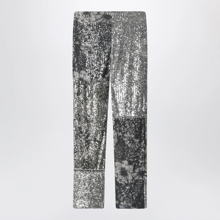 Maison Margiela - Patchwork trousers with floral sequins, multicolor Brand Apparel &amp; Accessories > Clothing > Pants